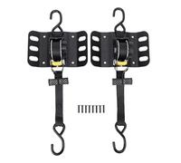 Retractable Truck Bed Ratchet Straps, Heavy Duty Self Retracting Tie Down Straps with Boxlink Plates and Dual Screw Reinforced Bracket for Securing Cargo Boats Motorcycles 2 Pack