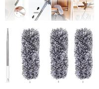 Retractable Washable Curved Microfiber Duster, Microfiber Duster with Extension Pole, 2.8m/110in Telescopic Extension Long Pole, Telescopic Duster for Cleaning High Ceiling, Ceiling Fan (B)