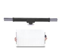 Retractable Windshield Sun Shade, Cool Car Curtains, 65x32 Inch Frame with Suction Mounts, Heat Reflective Material, Accordion Fold Design with Adjustable Length, Sun Protection for Front Rear