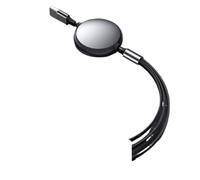 Retráctil 3 en 1 Tipo C Universal súper rápido de 100W Compatible con Cable de 6A y 1,2 M(Black - 1Pcs)