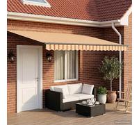 Retráctil con Luces LED solares para Patio Exterior Acero Aluminio | Toldo Manual Retráctil Exterior 5x3m con Luces LED Solares Multicolor para Patio Terraza Gazebo Protección UV Impermeable
