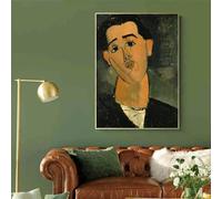 Retrato abstracto de Juan Gris, arte mural, obra de arte famosa de Modigliani, póster, impresiones en lienzo, pintura moderna, decoración del hogar, 70 x 100 cm, sin marco