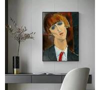Retrato abstracto de Juan Gris, arte mural, obra de arte famosa de Modigliani, póster, impresiones en lienzo, pintura moderna, decoración del hogar, 60 x 80 cm, sin marco