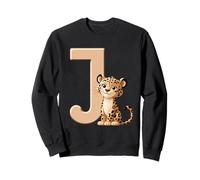 Retrato Animal del Alfabeto Letra J con Leopardo Sudadera
