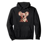 Retrato Animal Floral Lindo Koala Patchwork Vintage Sudadera con Capucha