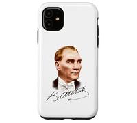 Retrato Colorido de Mustafa Kemal Atatürk con Firma Carcasa para iPhone 11