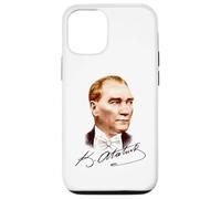 Retrato Colorido de Mustafa Kemal Atatürk con Firma Carcasa para iPhone 12/12 Pro