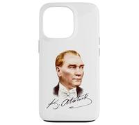 Retrato Colorido de Mustafa Kemal Atatürk con Firma Carcasa para iPhone 13 Pro