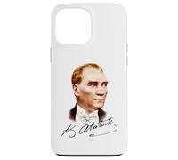 Retrato Colorido de Mustafa Kemal Atatürk con Firma Carcasa para iPhone 13 Pro MAX