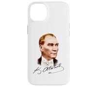 Retrato Colorido de Mustafa Kemal Atatürk con Firma Carcasa para iPhone 14 Plus