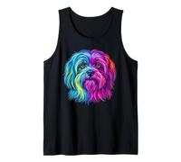 Retrato Colorido De Perro Lhasa Apso Camiseta sin Mangas