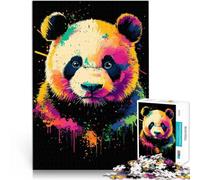 Retrato Colorido de un Panda Rompecabezas para Adultos de 1000 Piezas Matar el Tiempo en Vacaciones en casa Regalos de Amigo Secreto 38x26cm