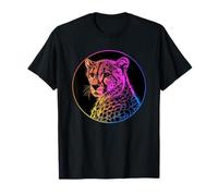 Retrato colorido del guepardo con aura del arco iris Camiseta