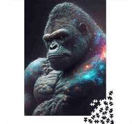 Retrato cósmico de Gorila 1000 Piezas Stock De Cartas Premium Rompecabezas De Bricolaje Niños Principiantes Desafío Juego Educativo Alivio del Estrés 70x50cm/1000pcs