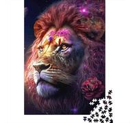 Retrato cósmico del león Paquete De 1000 Piezas Papel Ecológico Entrenamiento Cerebral Fácil De Limpiar Ocio En Casa Horas De Entretenimiento 38x26cm/1000pcs