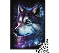 Retrato cósmico del Lobo Set De 1000 Piezas Papel Reciclado Puzzle Familiar Fácil De Almacenar Rompecabezas Atractivo Entretenimiento Fin De Semana 52x38cm/1000pcs