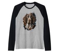 Retrato de Acuarela de Puntero alemán de Pelo Corto Camiseta Manga Raglan