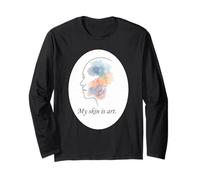 Retrato de Acuarela de Vitiligo My Skin Is Art Manga Larga