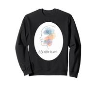 Retrato de Acuarela de Vitiligo My Skin Is Art Sudadera