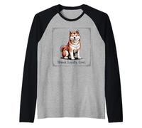 Retrato de Akita Inu, Honor. Lealtad. Amor. Camiseta Manga Raglan