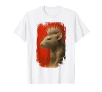 Retrato de Animales de Rata Punk Estilo Arte rupestre Camiseta