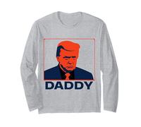 Retrato de arte pop estoico Trump con leyenda "Daddy" Manga Larga
