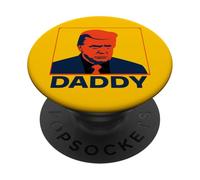 Retrato de arte pop estoico Trump con leyenda "Daddy" PopSockets PopGrip Adhesivo