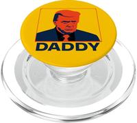 Retrato de arte pop estoico Trump con leyenda "Daddy" PopSockets PopGrip para MagSafe