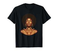 Retrato de Belleza de melanina de Cabello Natural de Mujer Afro de Reina Negra Camiseta