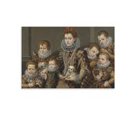 Retrato de Bianca Degli Utili Maselli con sus seis hijos Lavinia Fontana Pintora Póster de obras de arte geniales pintura arte de pared impresiones en lienzo para colgar pósteres de 40 x 60 cm