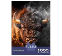 Retrato de Cabeza de Bisonte 1000 Piezas Puzzle Set De Puzzle, Cartón Premium - Antiestrés Y Decoración, Regalo para Mujeres Y Hombres, Entrena El Cerebro 52x38cm/1000pcs