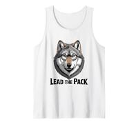 Retrato de Cabeza de Lobo Intenso lidera la Manada Camiseta sin Mangas