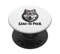 Retrato de Cabeza de Lobo Intenso lidera la Manada PopSockets PopGrip Adhesivo