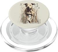 Retrato de Campo Lab Pit Mix Dog Wild Grass Obra de Arte PopSockets PopGrip para MagSafe