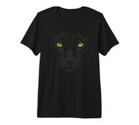 Retrato de Cara de Pantera Realista Oscura Camiseta Premium