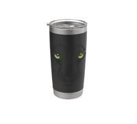 Retrato de cara de pantera realista oscura Vaso térmico de acero inoxidable de doble pared