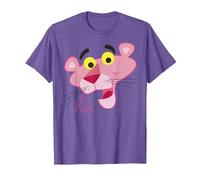Retrato de Cara de Pantera Rosa Camiseta, Hombre, Morado Jaspeado, 3XL