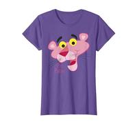 Retrato de Cara de Pantera Rosa Camiseta, Mujer, Morado Jaspeado, XS