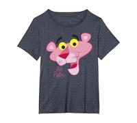 Retrato de Cara de Pantera Rosa Camiseta, Mujer Tallas Grandes, Azul Jaspeado, 3XL Grande