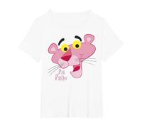 Retrato de Cara de Pantera Rosa Camiseta, Mujer Tallas Grandes, Blanco, 3XL Grande