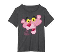 Retrato de Cara de Pantera Rosa Camiseta, Mujer Tallas Grandes, Jaspeado Oscuro, 3XL Grande