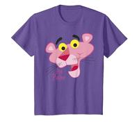 Retrato de Cara de Pantera Rosa Camiseta, Niños, Morado Jaspeado, 3 años