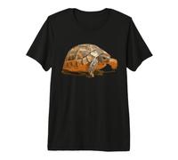 Retrato De Dibujos Animados De Un Bebé Silvestre Tortuga Negro Contorno Camiseta Premium