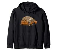 Retrato De Dibujos Animados De Un Bebé Silvestre Tortuga Negro Contorno Sudadera con Capucha