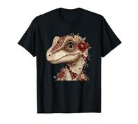Retrato de Dinosaurio Floral de Retazos caprichosos Camiseta