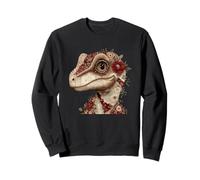 Retrato de Dinosaurio Floral de Retazos caprichosos Sudadera
