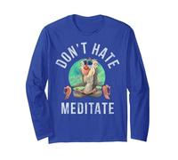 Retrato de Disney The Lion King Rafiki Don't Hate Meditate Manga Larga, Unisex para adultos, Azul Real, M