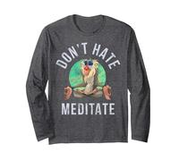 Retrato de Disney The Lion King Rafiki Don't Hate Meditate Manga Larga, Unisex para adultos, Jaspeado Oscuro, L