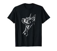 Retrato de Doberman Pinscher Amante de Perros en Blanco y Negro Camiseta