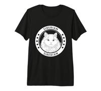 Retrato de Gato Siberiano Camiseta Premium